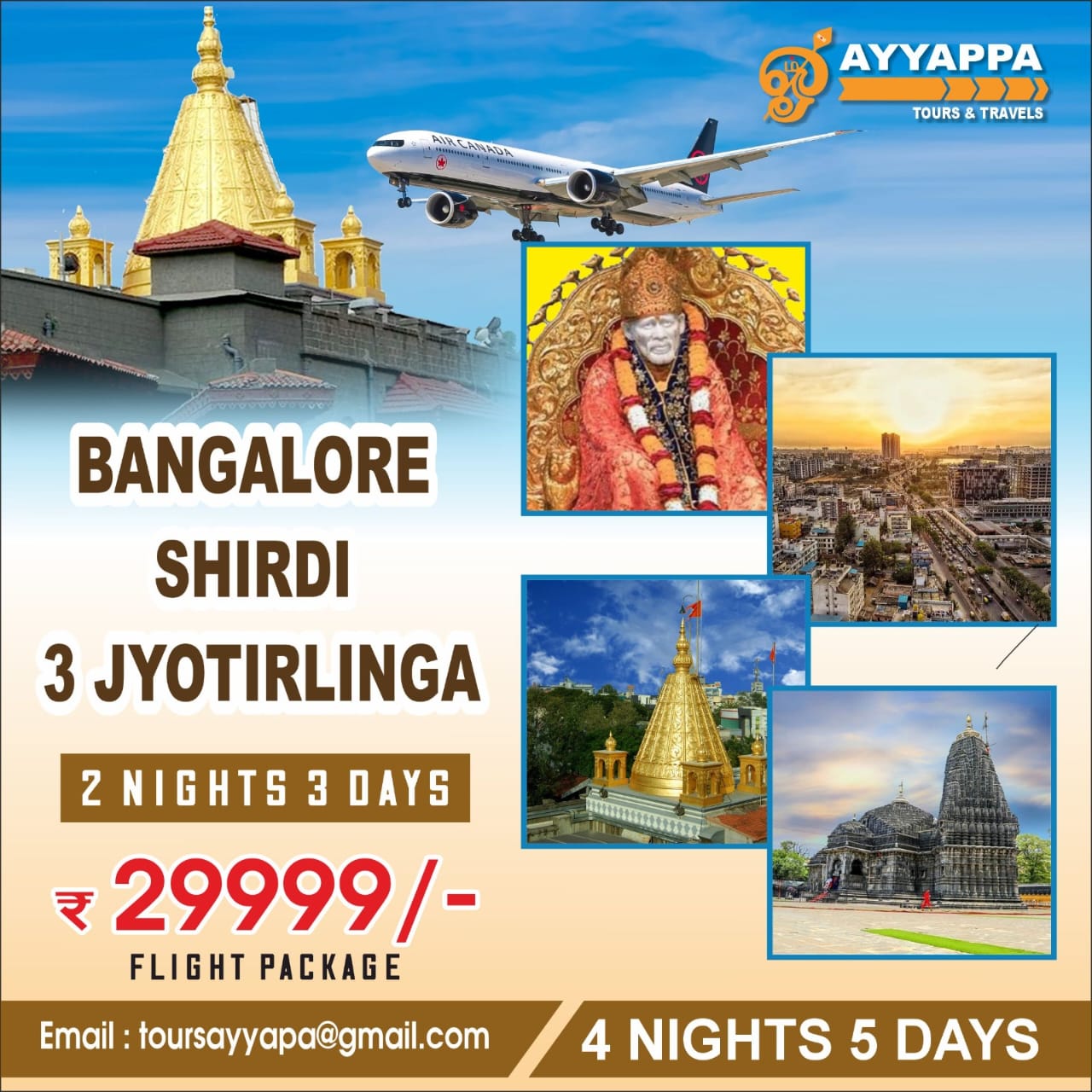 Bangalore To Shirdi 3 Jyotirlinga